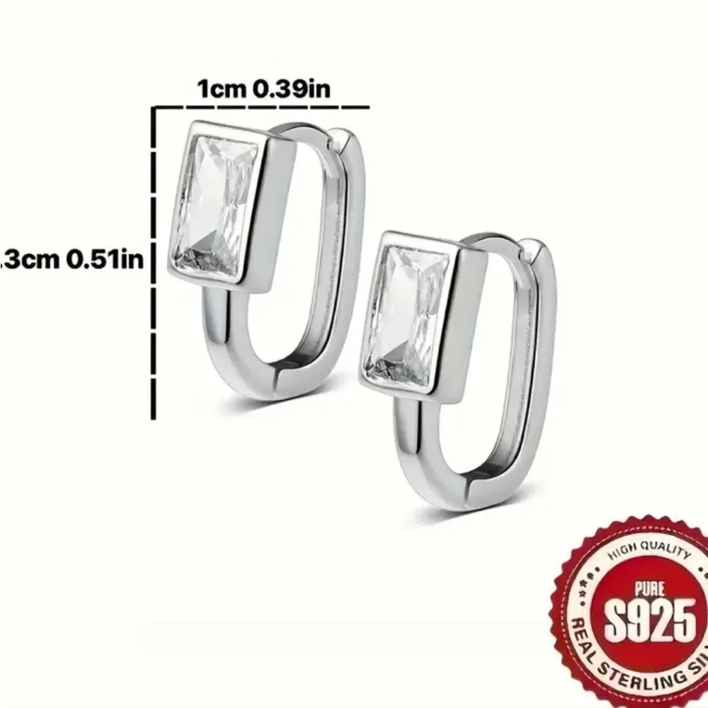 Ladies 925 Sterling silver Simulated Diamonds Rarrings